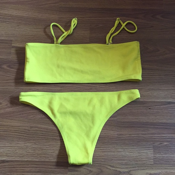 Yellow Bandeau Bikini - Picture 2 of 3